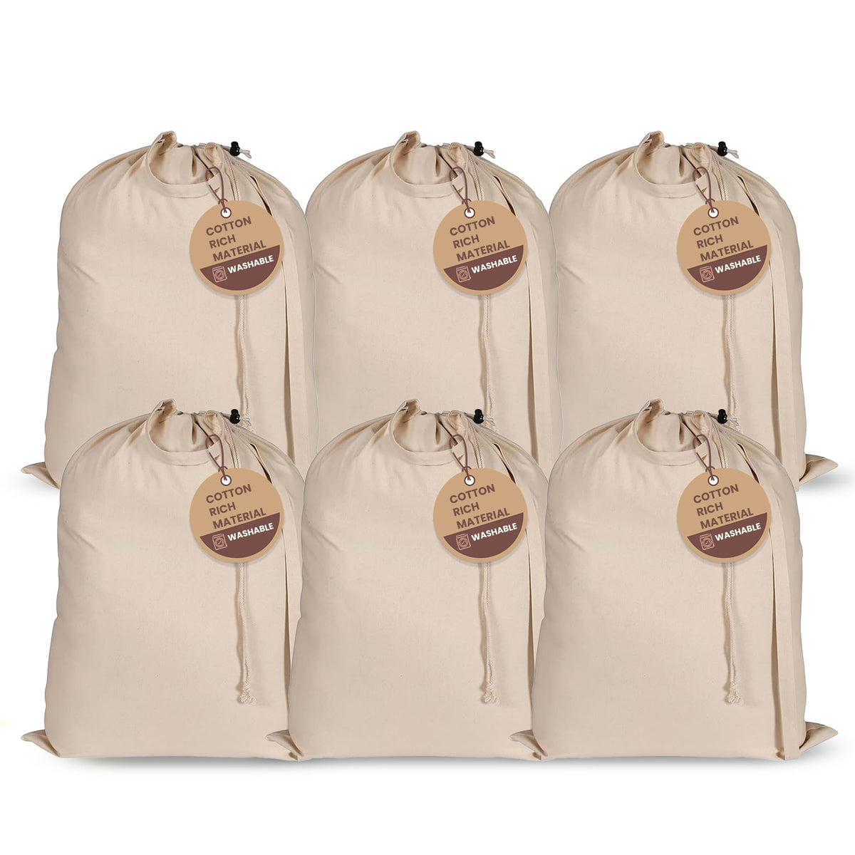 LFH Home Reusable Canvas Laundry Bags