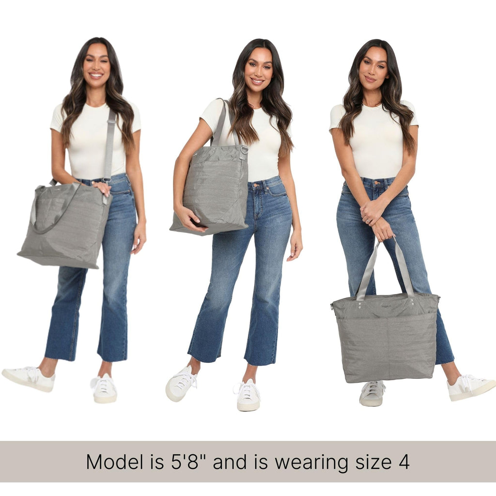 Lightweight Nylon Carryall Tote with Luggage Sleeve