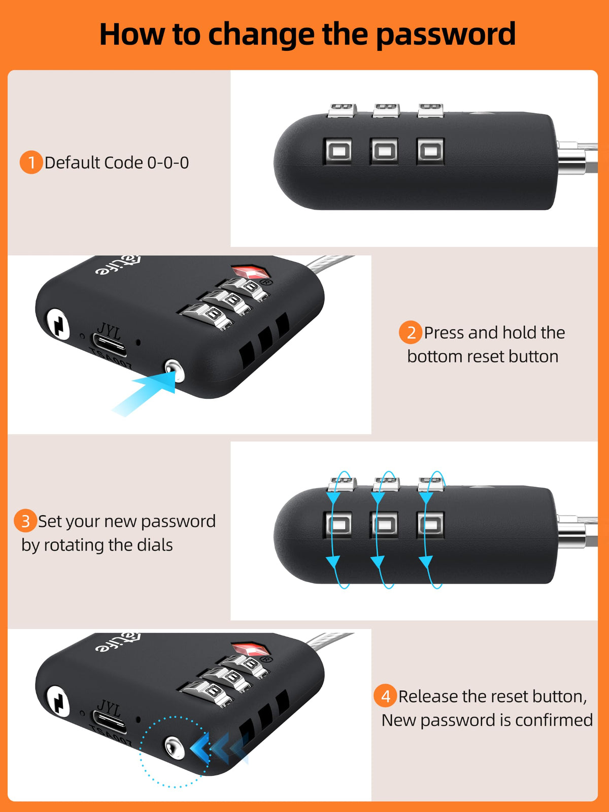 TSA Approved Luggage Lock, with Apple Find My & Google Find Hub, Anti-Loss
