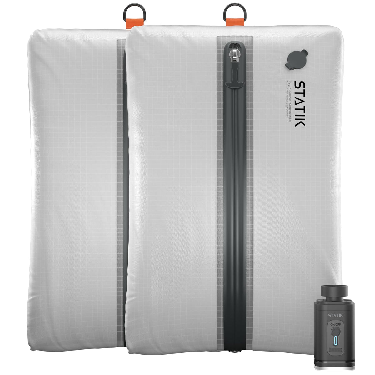 3-Piece Vacuum Compression Travel Bag Set with Rechargeable Pump