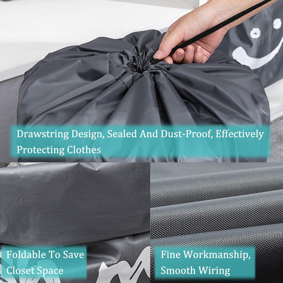3-Piece Foldable Travel Laundry Bag Set