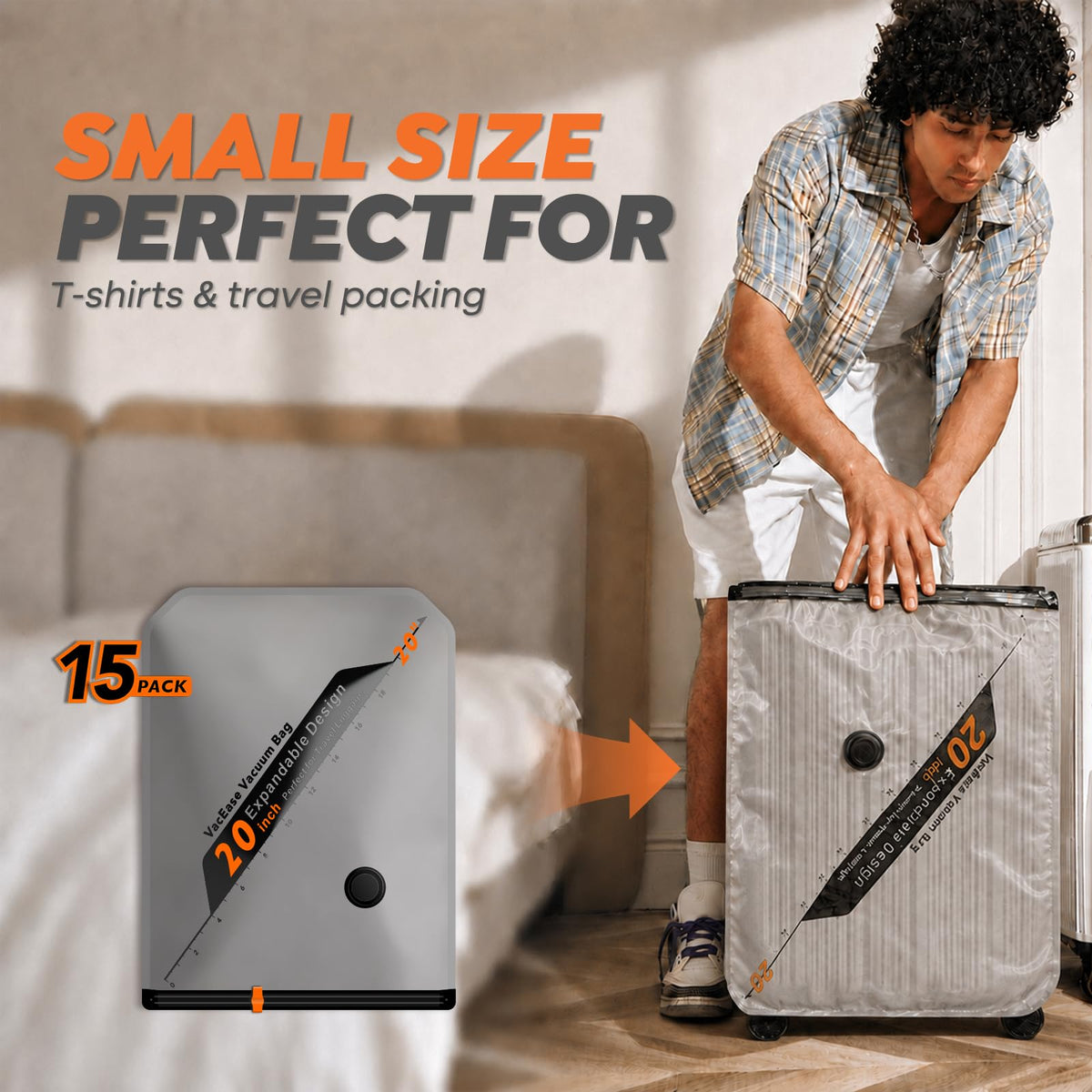 Vacbird Rechargeable Wireless Pump Travel Storage Bags Set
