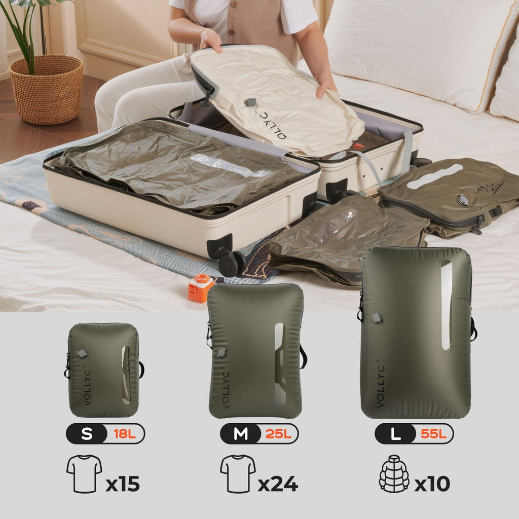 4-in-1 Waterproof Vacuum Travel Bags with Wireless Pump