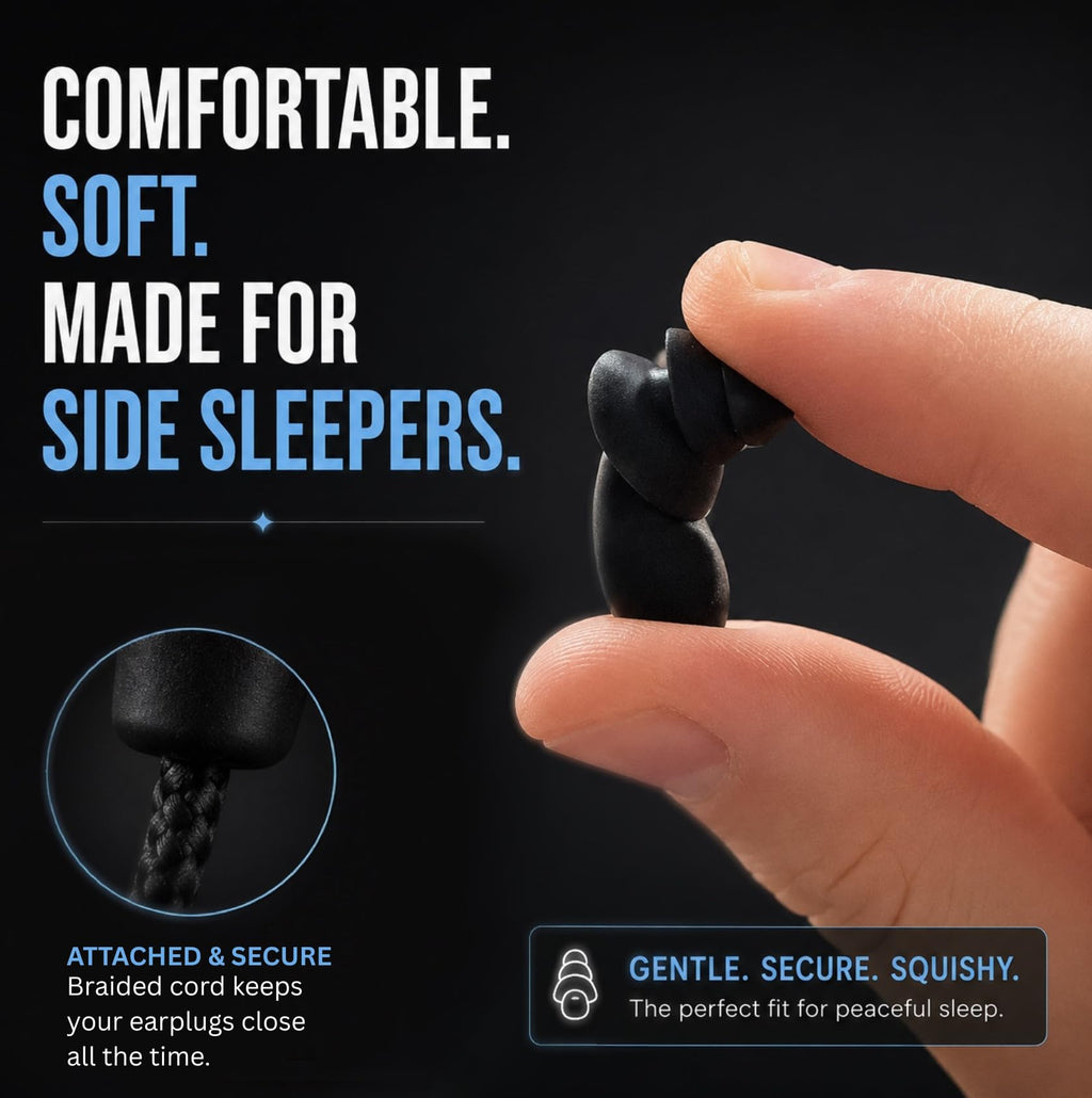 Light Blocking Sleep Mask with Ear Plugs for Travel & Side Sleepers