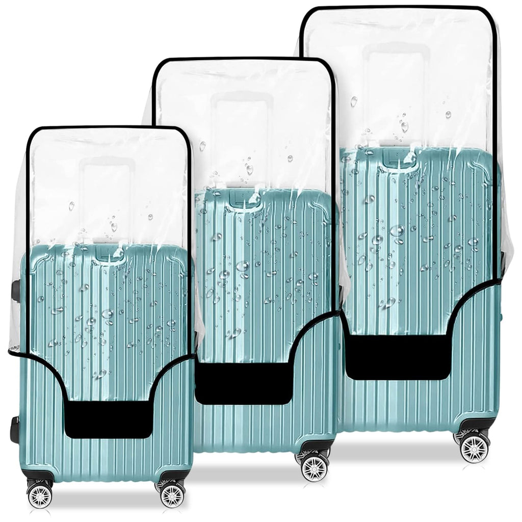 Clear Waterproof PVC Luggage Cover with Hook & Loop Closure