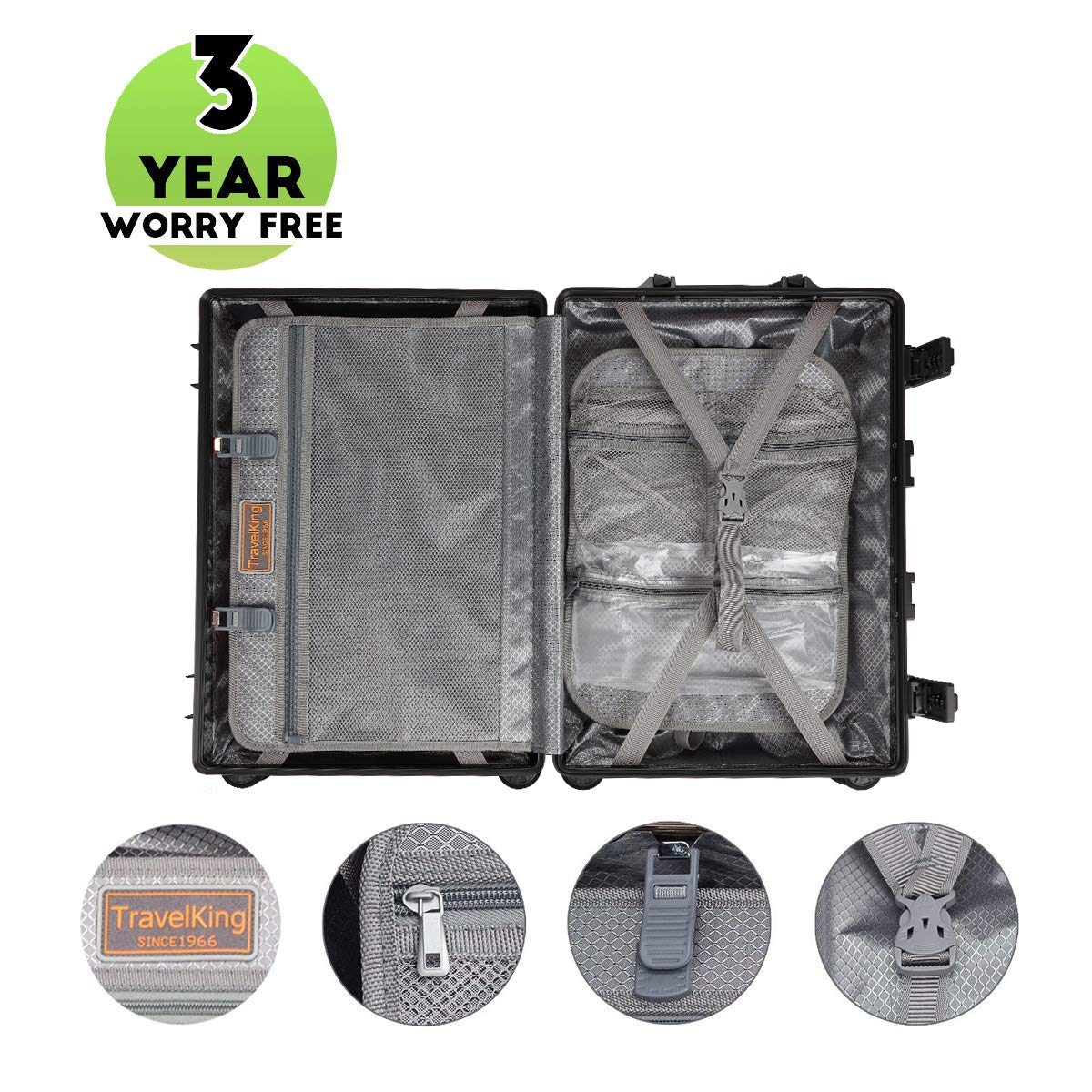 text All-Aluminum Hardshell Spinner Suitcase – 20–28 Inches