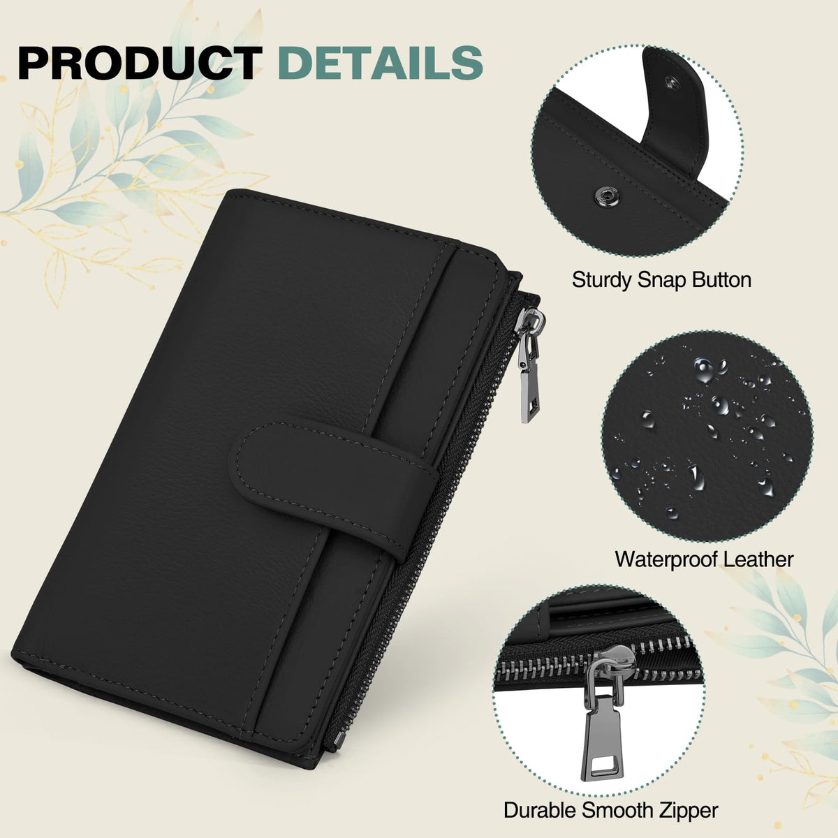 RFID Leather Passport Wallet with AirTag Slot