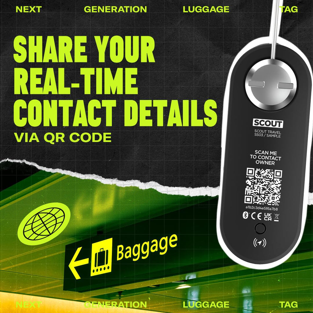 2-Pack Rechargeable Smart Luggage Tags with Tracker and Alarm