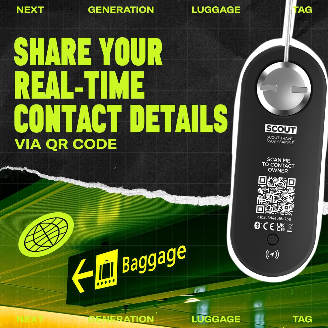 2-Pack Rechargeable Smart Luggage Tags with Tracker and Alarm