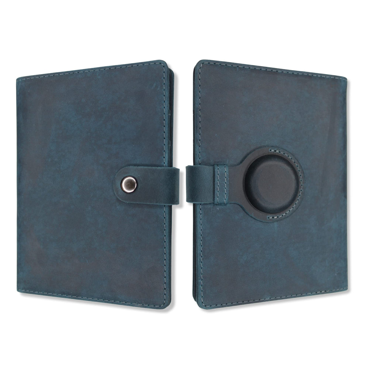 RFID Genuine Leather Passport Wallet with AirTag Holder