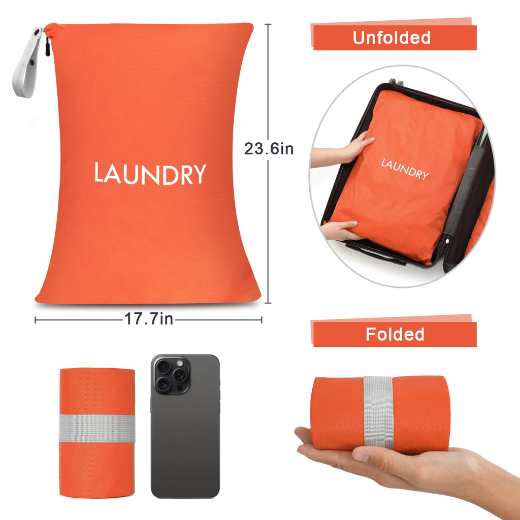 WiseBoy 4 Pack Dirty Laundry Travel Bag, Nylon Travel Dirty Clothes Bag