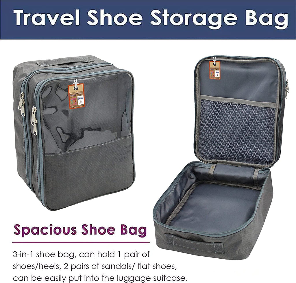 Fabric Travel Shoe Storage Bag – Grey