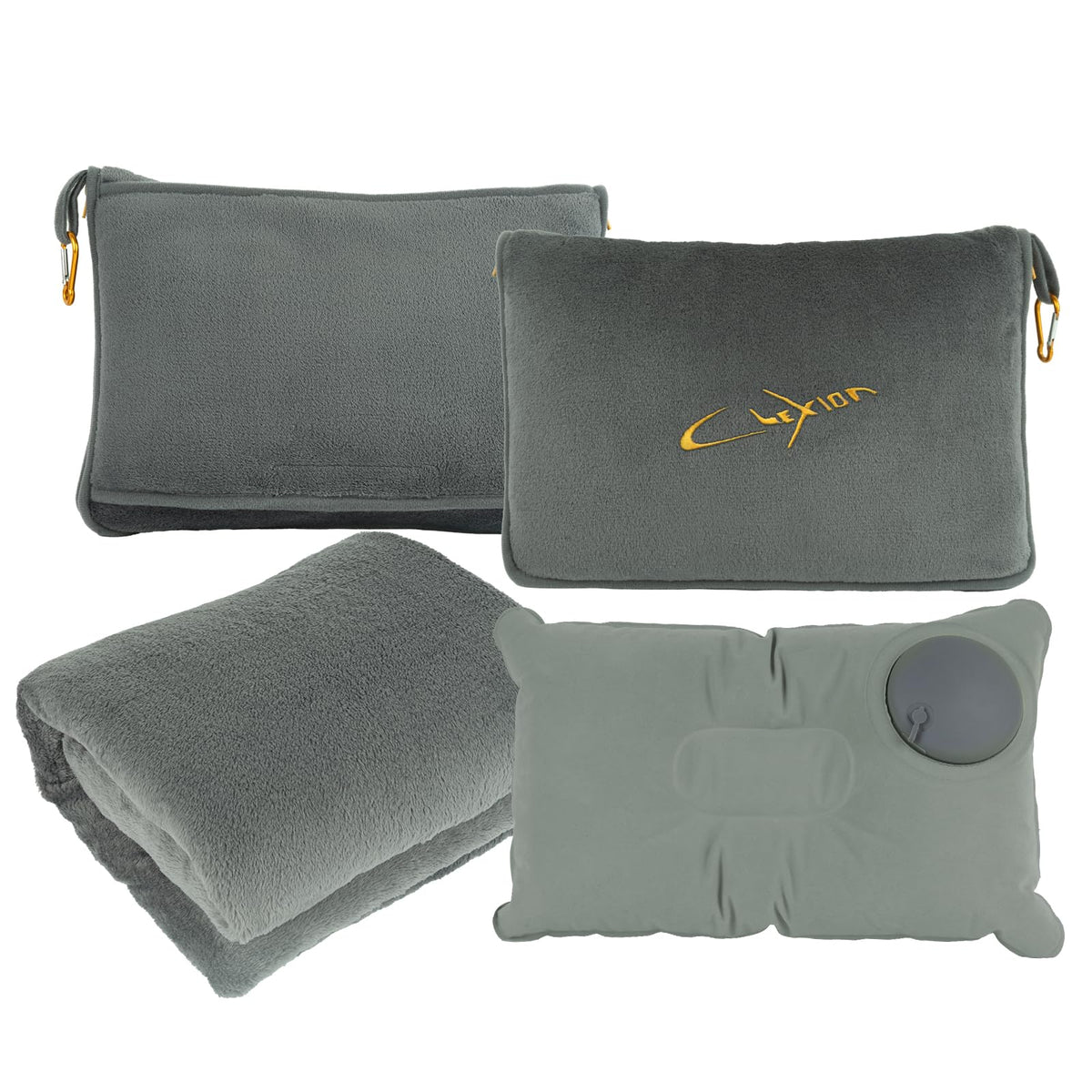 CLEXION Travel Pillow and Blanket Set