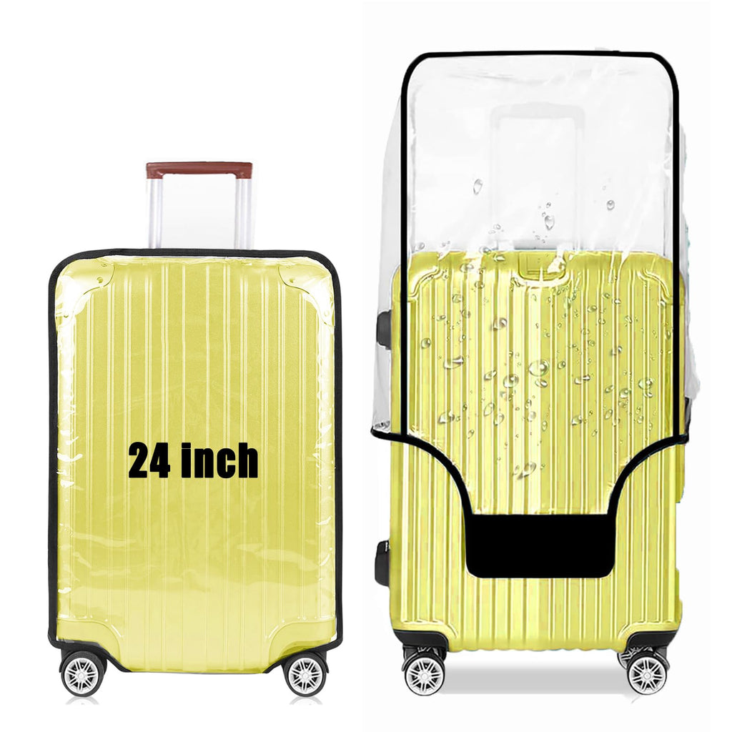 Clear Waterproof PVC Luggage Cover with Hook & Loop Closure
