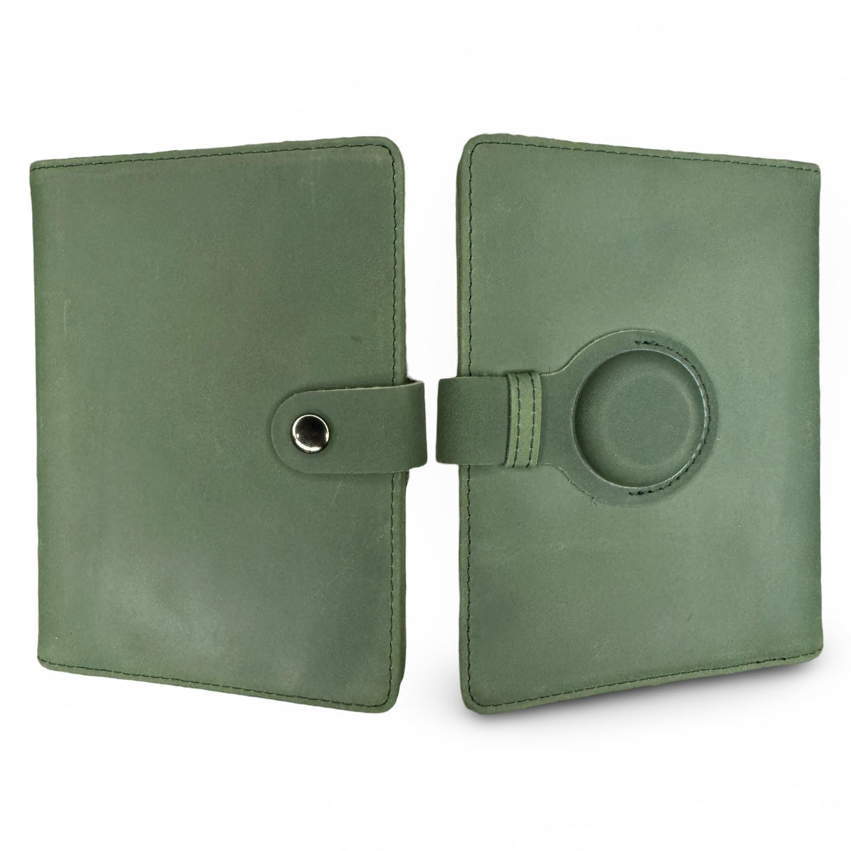 RFID Genuine Leather Passport Wallet with AirTag Holder