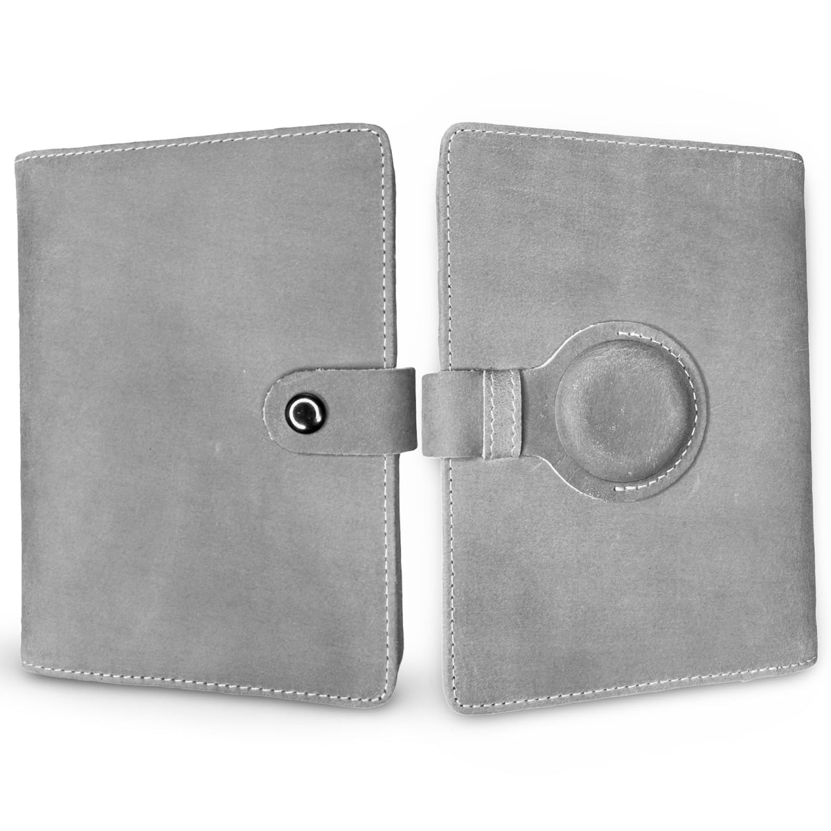 RFID Genuine Leather Passport Wallet with AirTag Holder