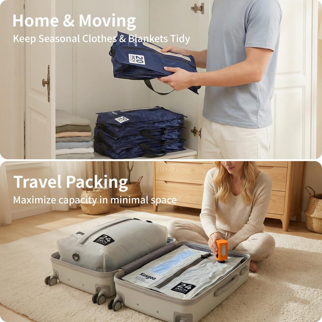 ```text Reusable Waterproof Vacuum Travel Bags with Pump ```