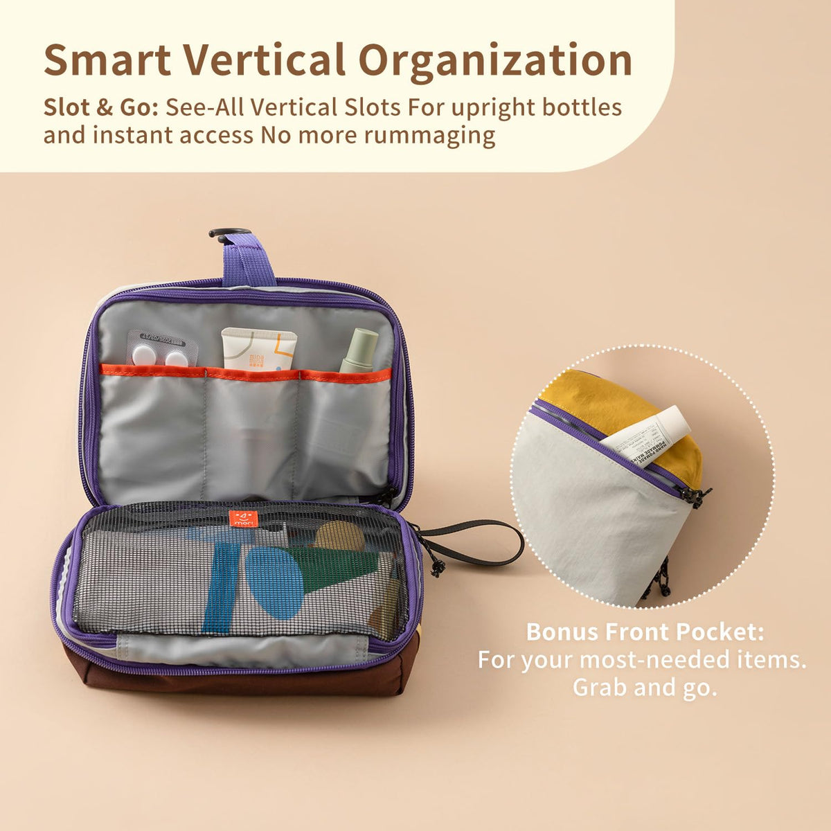 Medium Wet and Dry Hanging Toiletry Bag