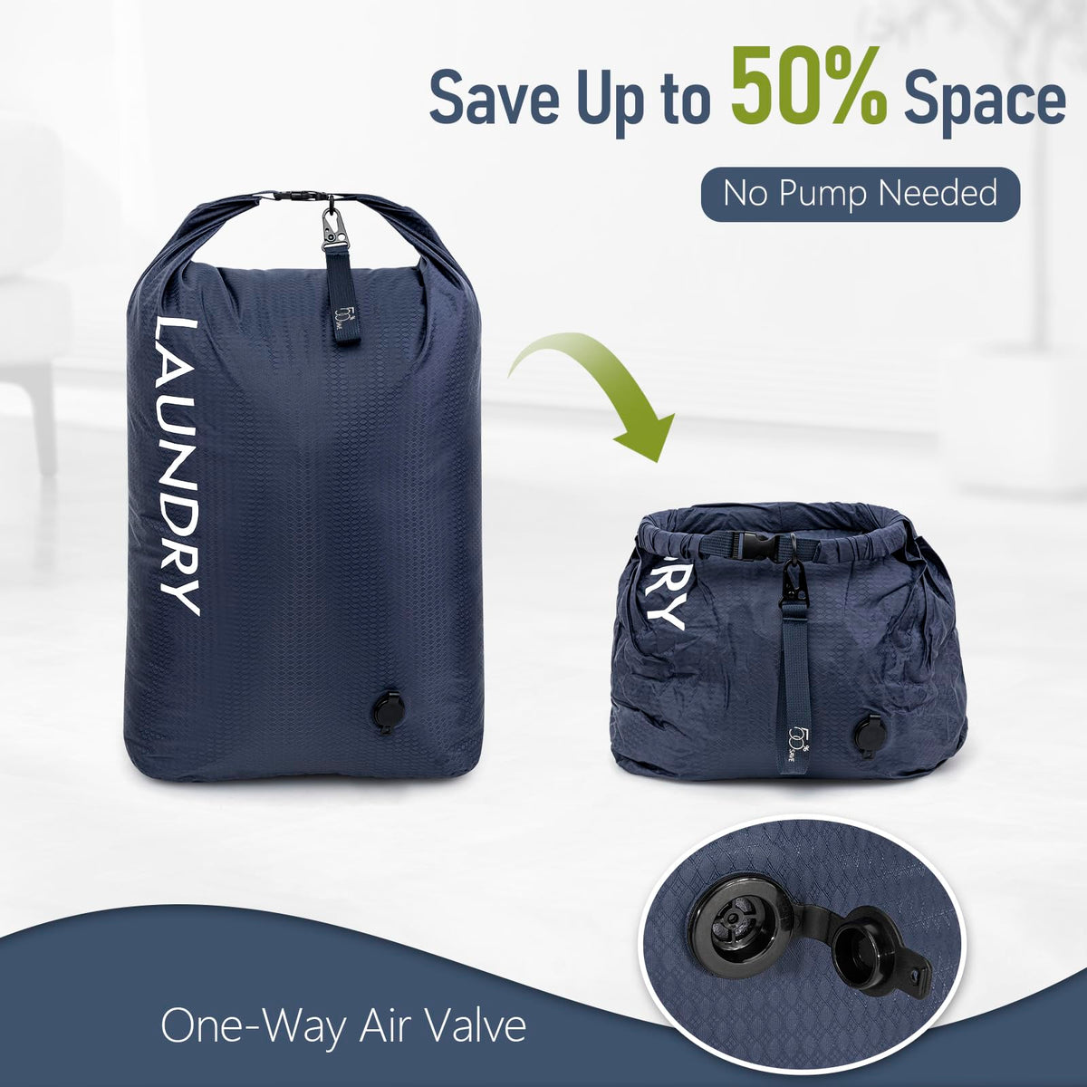 2-Pack Waterproof Compression Laundry Bags