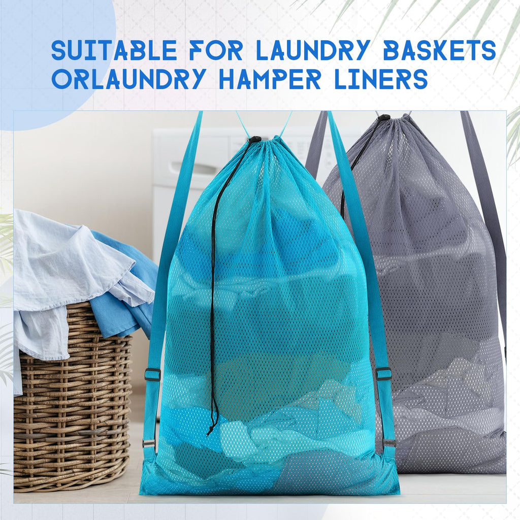4-Pack Large Mesh Drawstring Laundry Bags – 24 × 36 Inches