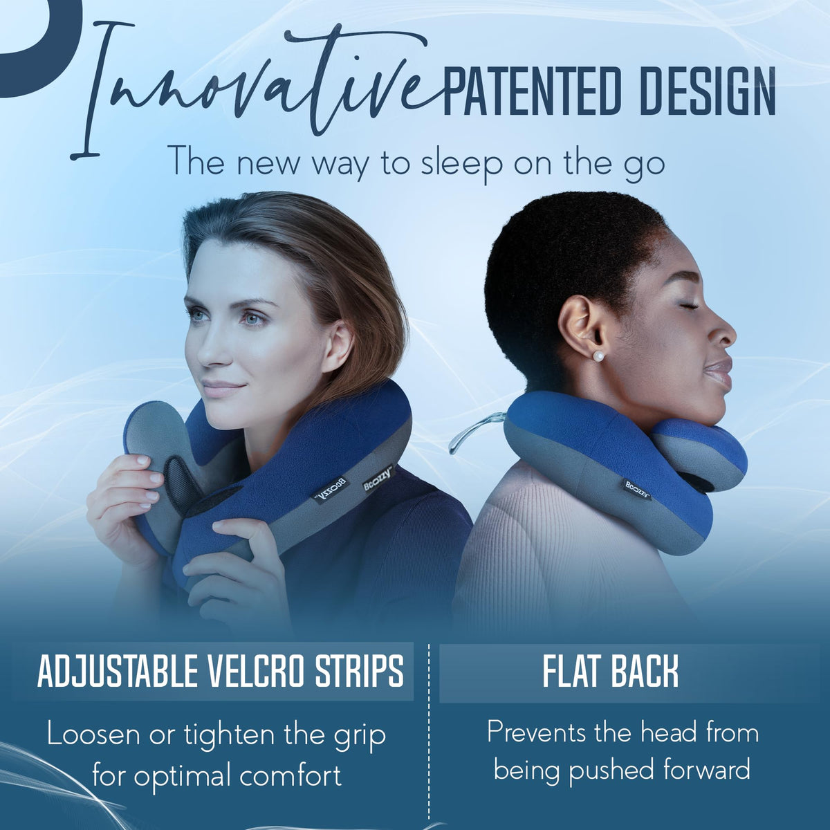 Adjustable Travel Neck Pillow with Head, Neck & Chin Support, Washable, Large