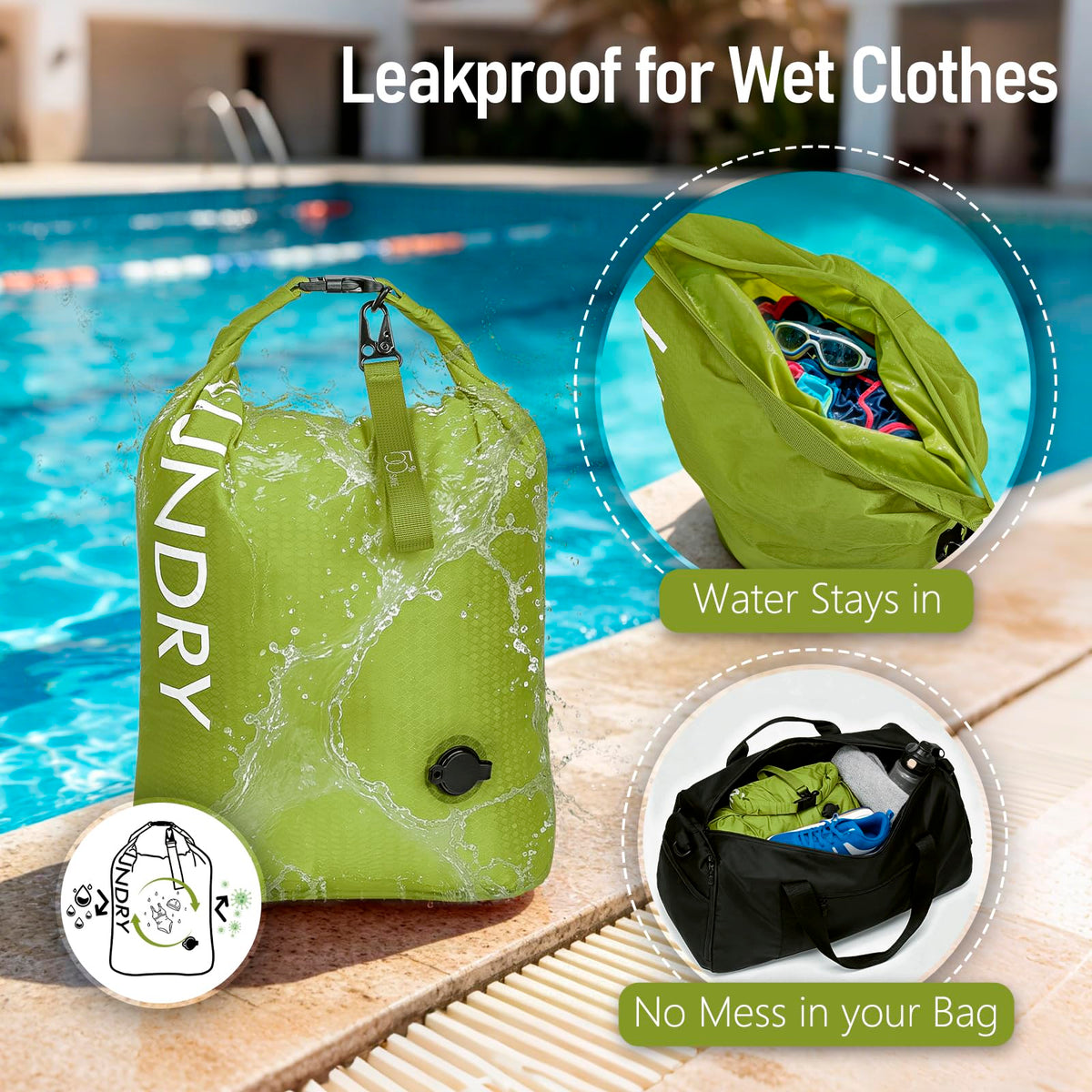 2-Pack Waterproof Compression Laundry Bags