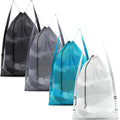 4-Pack Large Mesh Drawstring Laundry Bags – 24 × 36 Inches