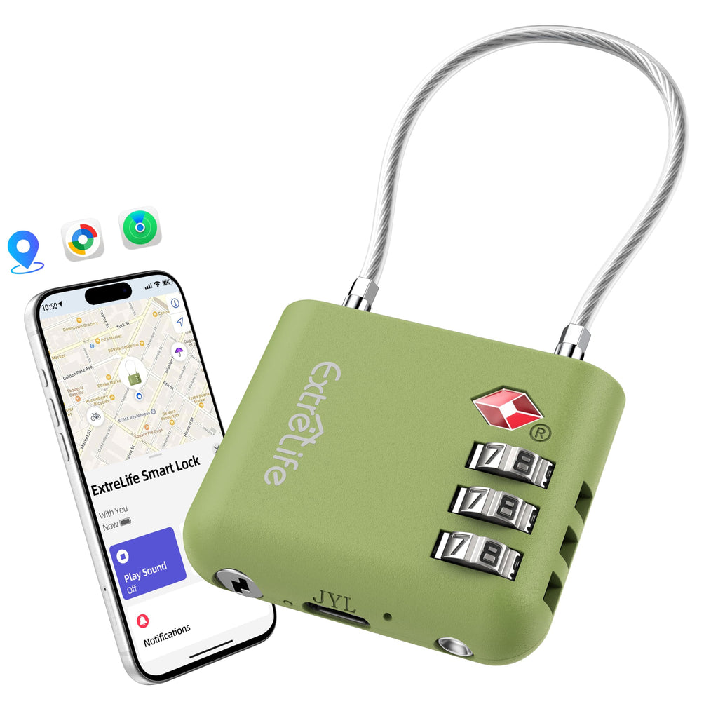 TSA Approved Luggage Lock, with Apple Find My & Google Find Hub, Anti-Loss