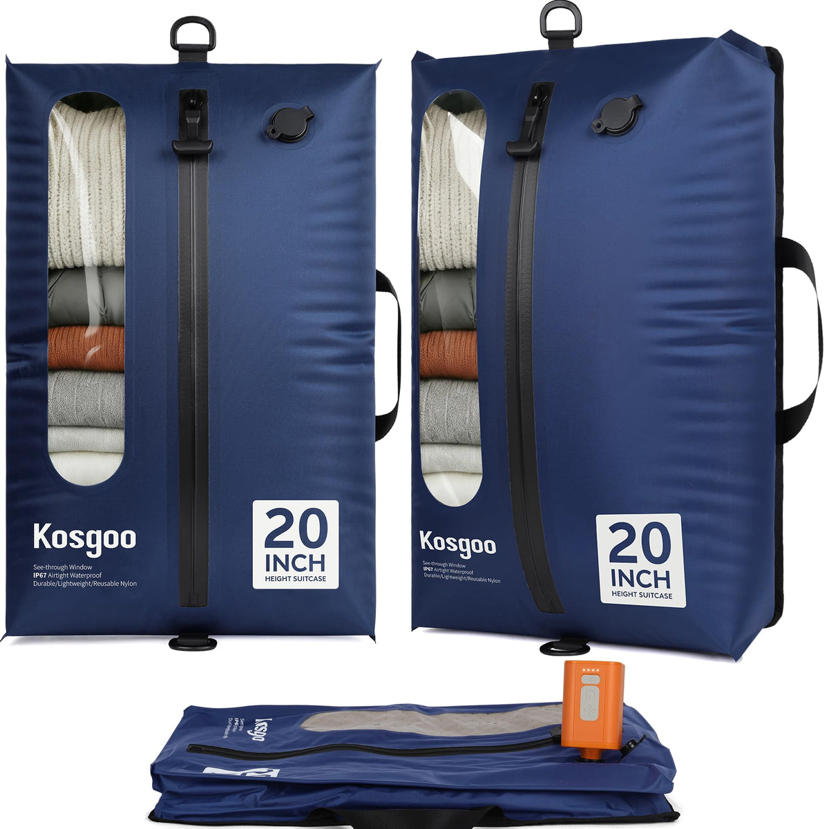 ```text Reusable Waterproof Vacuum Travel Bags with Pump ```