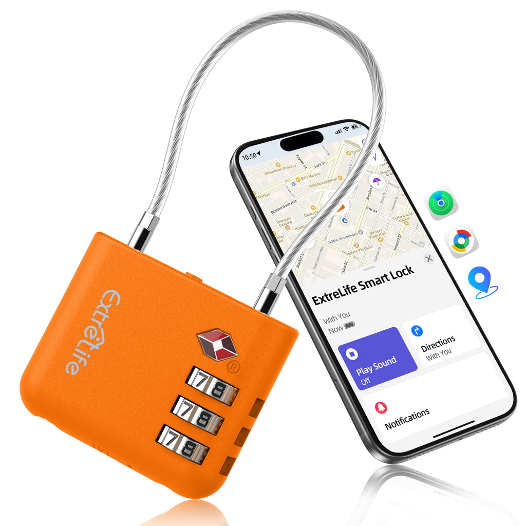 TSA Approved Luggage Lock, with Apple Find My & Google Find Hub, Anti-Loss