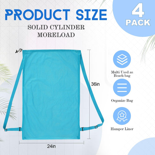 4-Pack Large Mesh Drawstring Laundry Bags – 24 × 36 Inches