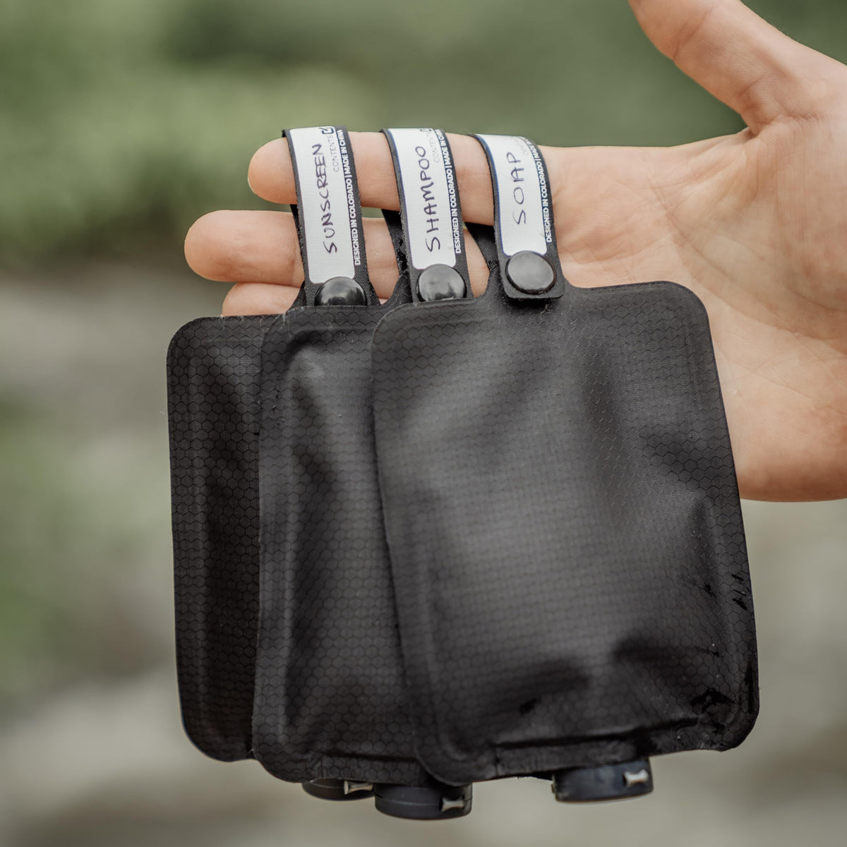 3 oz Refillable Travel Toiletry Pouches with Labels