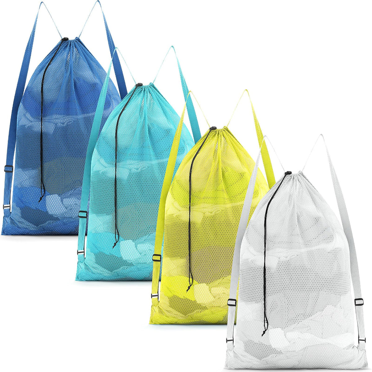 4-Pack Large Mesh Drawstring Laundry Bags – 24 × 36 Inches