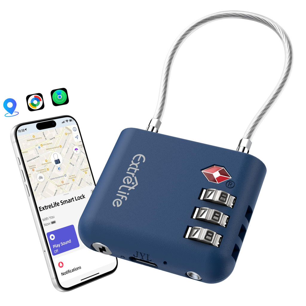 TSA Approved Luggage Lock, with Apple Find My & Google Find Hub, Anti-Loss