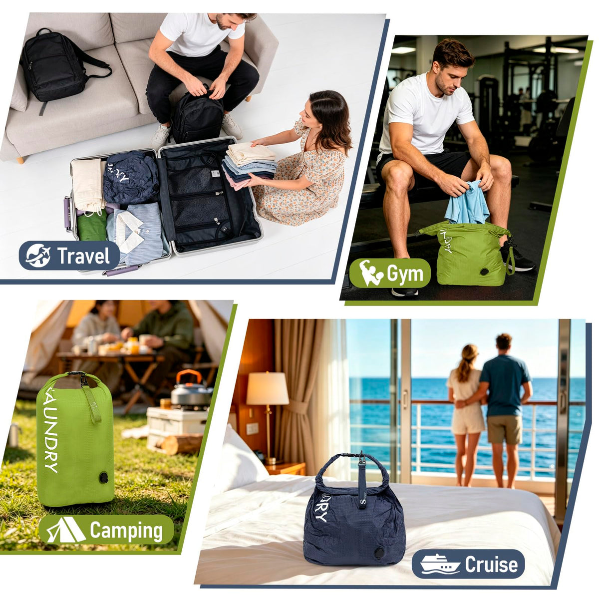 2-Pack Waterproof Compression Laundry Bags