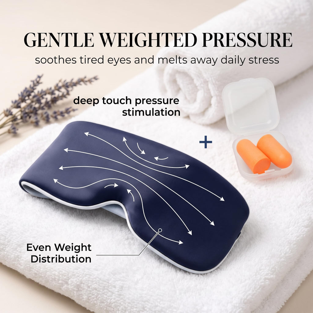 Weighted Sleep Mask for Adults, Double Sided Design, Earplugs Set