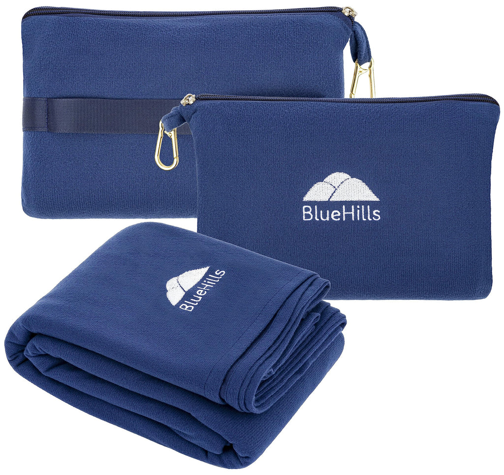 2 Pack Ultra-Compact Travel Blankets with Portable Carry Cases